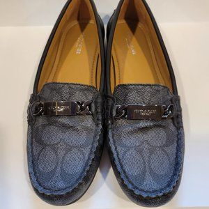 COACH Olive Signature Jacquard Loafers w/ box